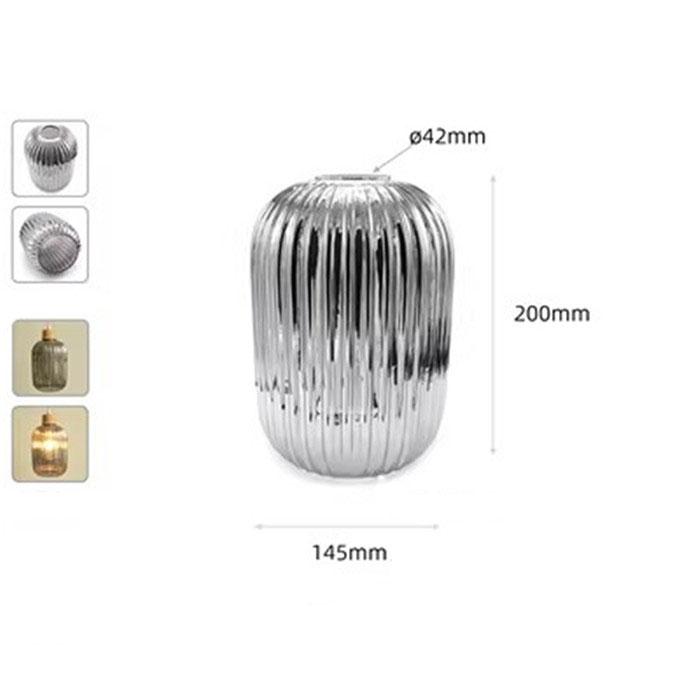 Modern Art E26 E27 Rauchgrauer Glasschirm-Ersatz 1,65 Zoll Fassung Graue Blattgestreifte Glasabdeckung für Shop Restaurant Dekor Lampe