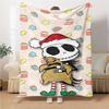 1Pc Christmas Jack Skellington Blanket Soft Throw Blanket For Home Bedroom Bed Sofa Travel Office Solid Christmas Blanket