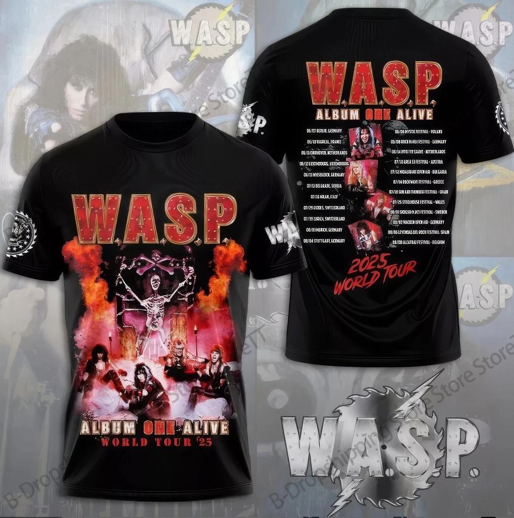 Camiseta Vintage WASP Rock Hip Hop 3D Printed Neutral T-shirt Spring Retro Street Short Sleeve Harajuku Casual American Top