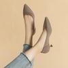 Solide Damen-Pumps, Kitten-Heels, spitzer Zehenbereich, gestrickt, Slip-On, niedriger Absatz, lässig, formelle Kleidung, Schuhe, Arbeit, Büro, Business, klobige Absätze, elegante Absätze für Frauen