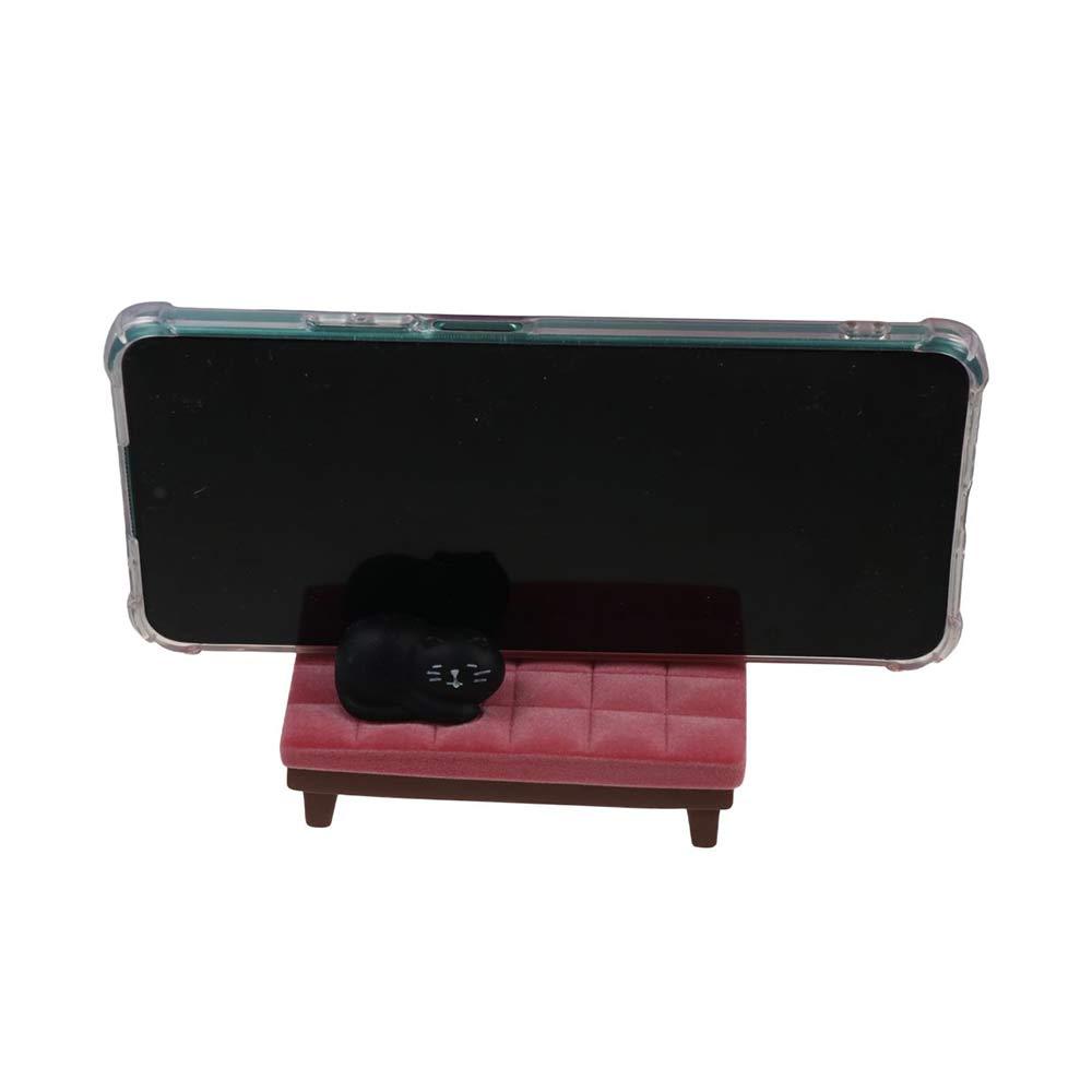 TV Resin Craft Decor Mobile Phone Bracket Pink Sofa Cat Phone Supports Phone Holder Desktop Stand