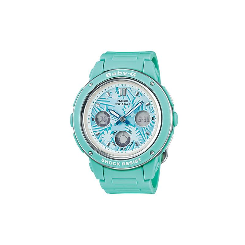 

Casio CASIOBABY-G series 100 meters waterproof quartz movement resin strap Japanese and Korean watch women s watch blue dial BGA-150F-3A синій