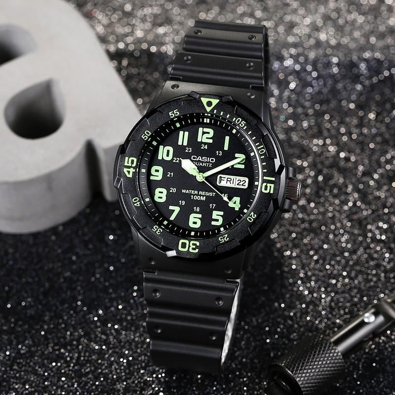 Casio YOUTH Series-MRW Disc Three-pin Diving Wind Sports Quartz Movement Resin Strap Japanese and Korean Watch Men's Watch Black Dial MRW-200H-3B