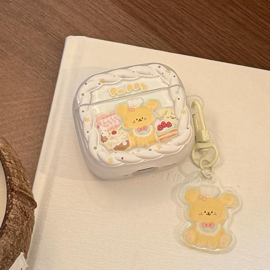 Cute 3D AirPods Case with Carabiner & Charms, Shockproof Dust-Proof Protective Cover with Cute Keychain Holder for AirPods Pro 2/1 AirPods 4/3/2/1