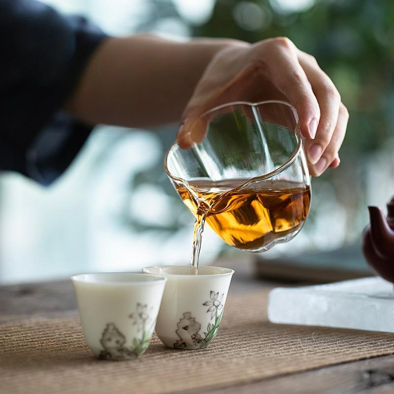 Japanese Style High Borosilicate Glass Tea Pitcher Pour Tea Fair Cup Cha Hai Dispenser Household Kung Fu Tea Set  Accessories