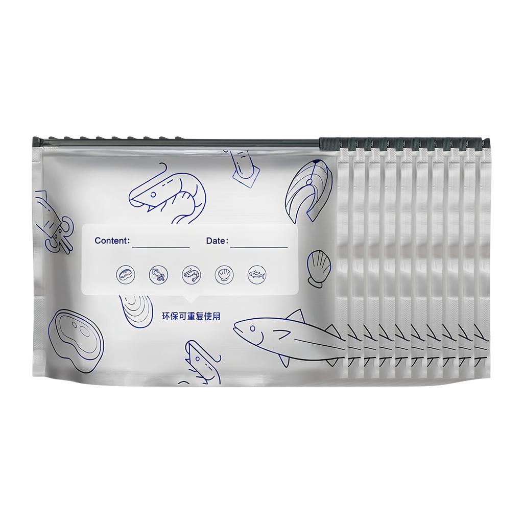 10/30PCS Aluminum Foil Sealable Storage Bags Reusable Vacuum Zipper Pouches Stand Up Foil Sealable Bags for Vegetable Fruit Meat