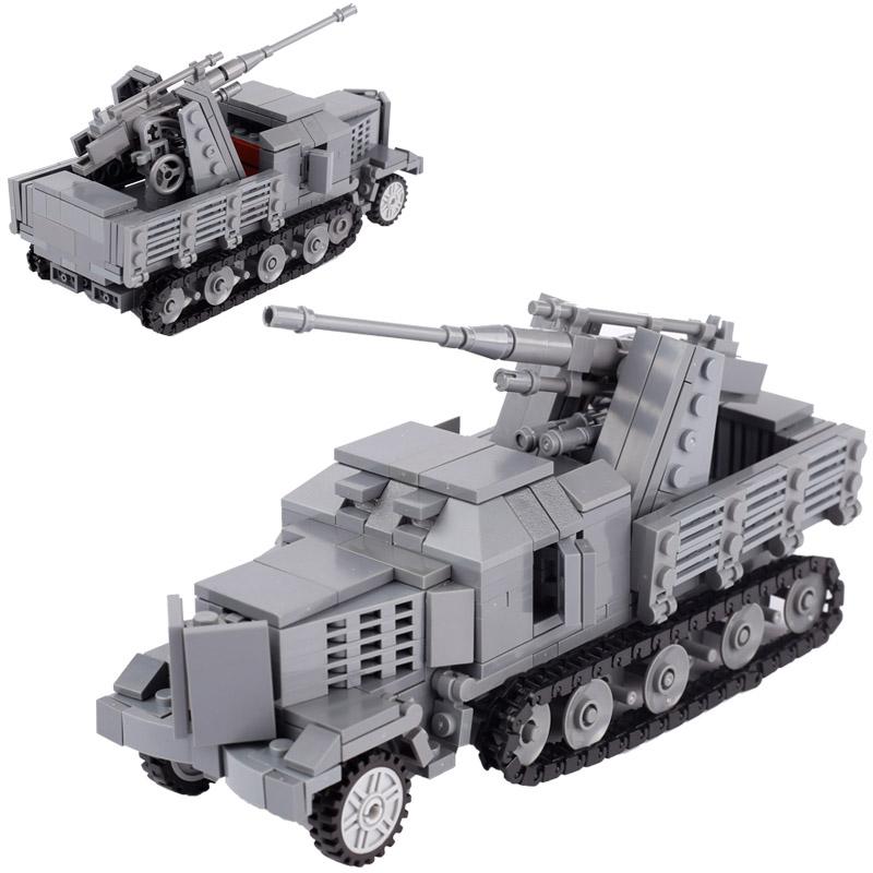 WW2 Military Tank Series Building Blocks German Soviet Union Army Soldier Figures Armored Vehicle Car Cannon Weapon Bricks Toys