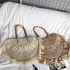 Tassel Beach Bags Round Straw Bag Women Hand Woven Big Large Knitting Handbags Casual Circular Bag Summer New Shoulder Bag