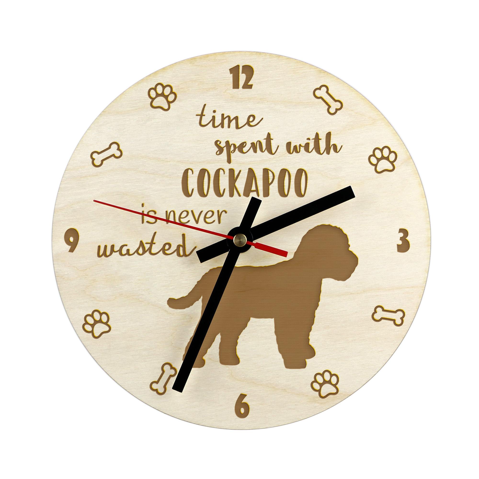 

Cockapoo, Cockerpoo, Cockerdoodle - clock with dog, wooden clock with engraving, personalised clock by Art-Dog