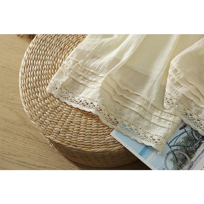 DIMANAF Taglie Forti 2026 Pantaloni da Donna in Lino Vita Elastica Vintage Basic Donna Pizzo Monocolore Gamba Larga Lunghi Oversize Larghi