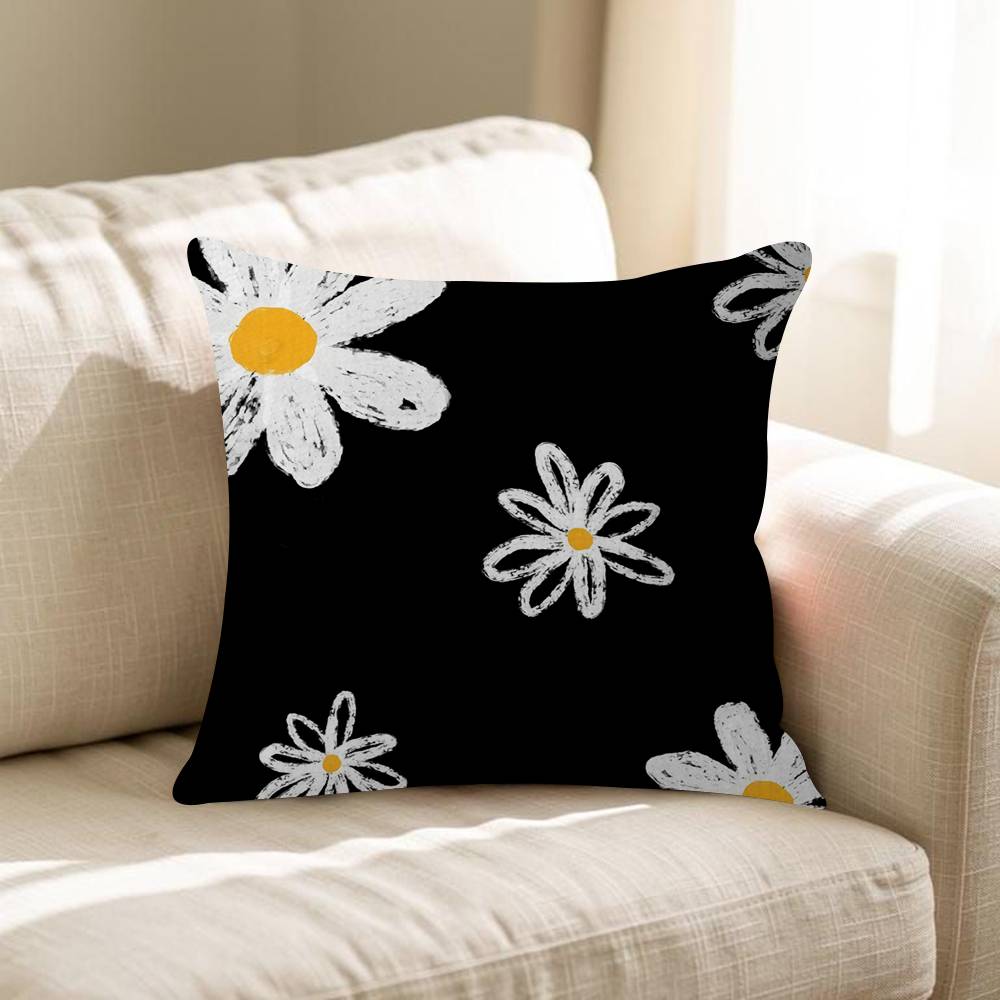 Summer Daisy Flower Pillow Cushion Cover Pillowcase Living Room Sofa Home Decor Customized