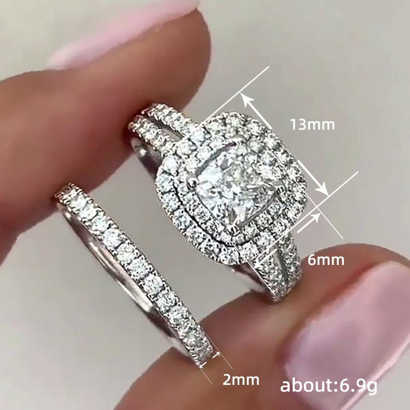 Luxury AAAAA-grade Cubic Zirconia Ring Set, Party Wedding Rings, Women’s Bridal Commitment and Engagement Jewellery
