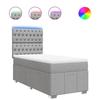 VidaXL Sommier à lattes de lit avec matelas Gris clair 90x200 cm Tissu, lit, lit à plate-forme, lit à panneaux, meuble de 3293858