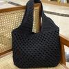 New seaside leisure vacation shoulder bag casual simple trend underarm straw reticulated woven beach bag