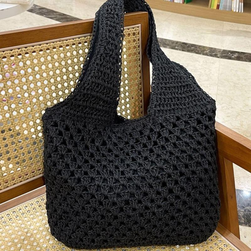 New seaside leisure vacation shoulder bag casual simple trend underarm straw reticulated woven beach bag