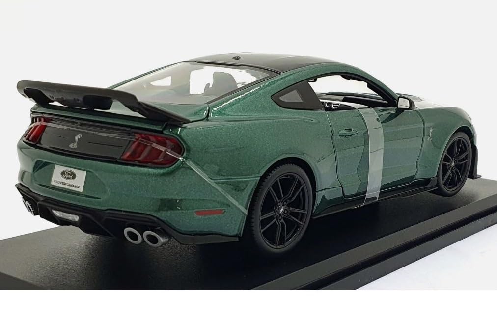 Maisto 2020 Mustang Shelby GT500 Metallic Green 1/18 Scale Model Special Edition with Display Base and Microfiber Cloth