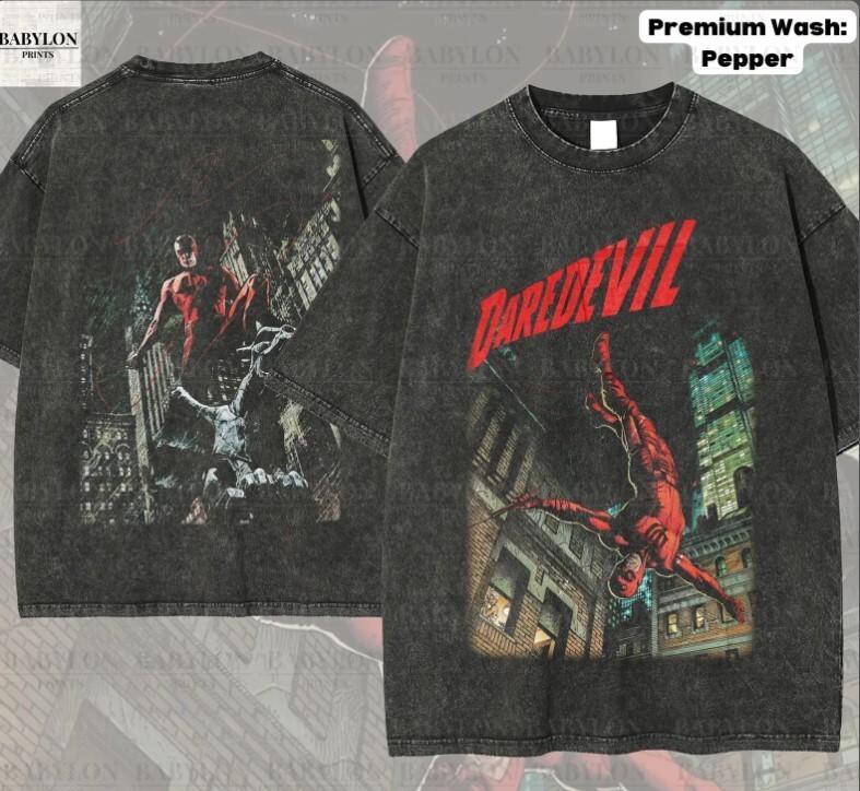 Oversized Daredevil Comic T-Shirt Matt Murdock M C U Fan Gifts M arvel Comic L
