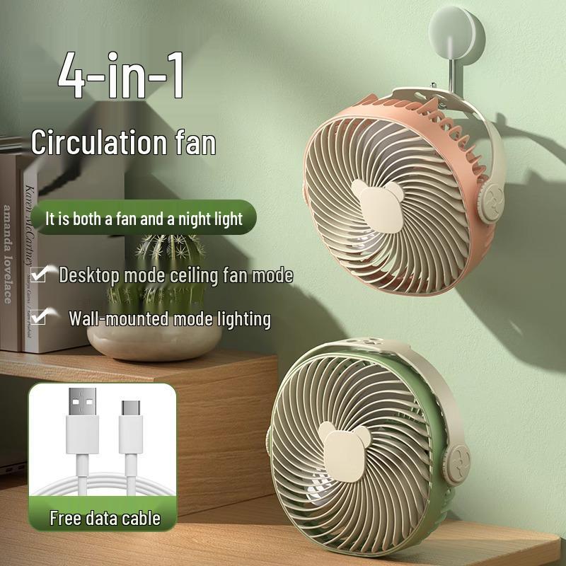 Three-speed Silent Multi-functional Fan: Stand, Hang, or Wall-Mount - Powerful Wind, Compact Design