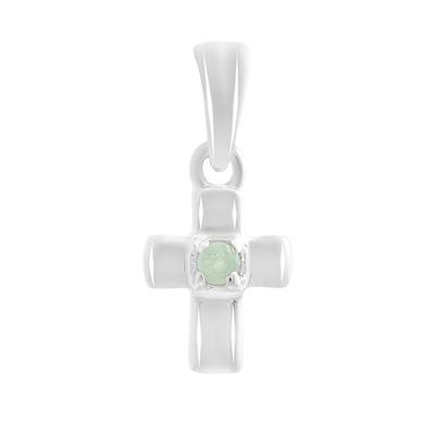 Silver Cross with Emerald 0.037ct (2151678)