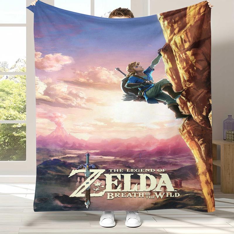 Retro Z-Zelda Cartoon Link Spiele Flanelldecke, Ultra Weiche Warme Plüschdecke für Zuhause Schlafzimmer Bett Sofa Abdeckung Camping Picknick Kind