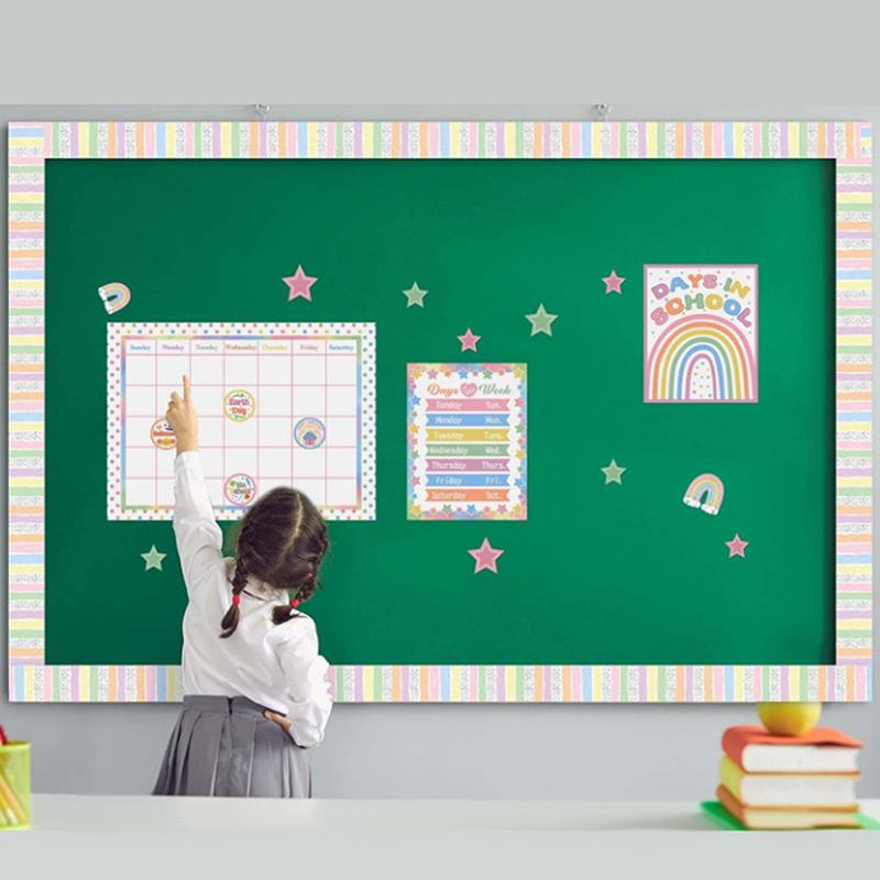 32 Colors 18M Self Adhesive Border Classroom Decors Border Trim Sticker Colorful Dot Trim Border Bulletin Board Border Trim