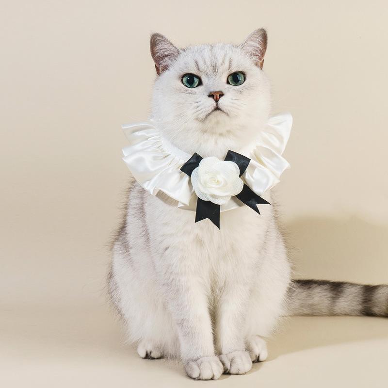 Cat Lace Scarf Collar Dog Saliva Towel Pet Fairy Muppet Cat Princess Wind Scarf Bib Ornament