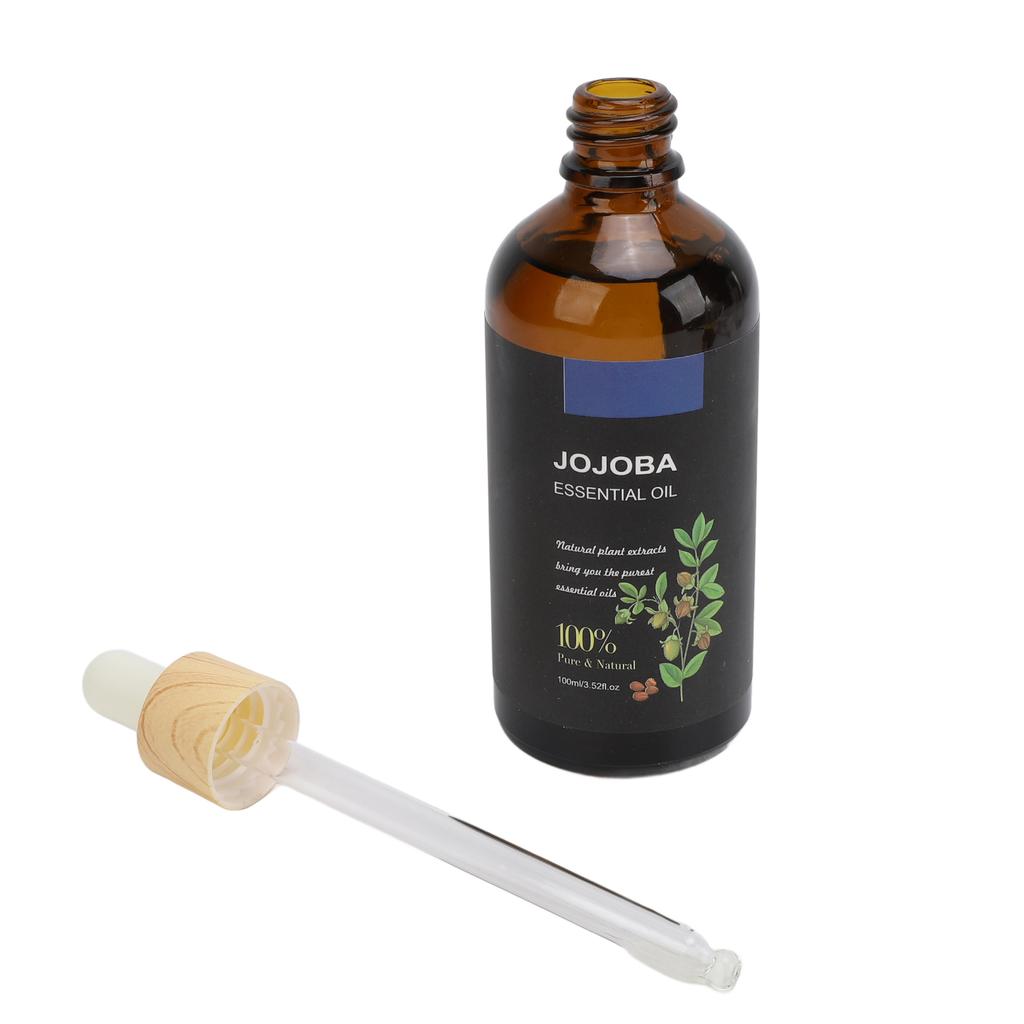 Jojoba Essential Oil Moisturizing Deeply Nourishing Jojoba Carrier Oil for Relieves Fatigue with 2pcs Brush 100ml