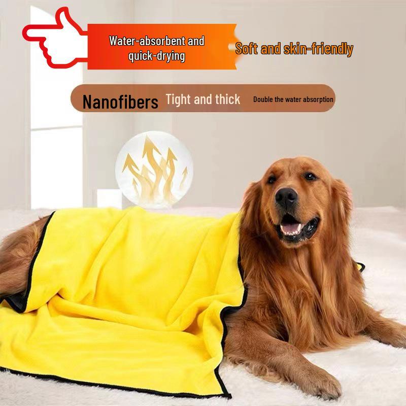 Absorberende Hurtigtørkende Korallfleece Kjæledyr Badehåndkle (Valgfri logo)