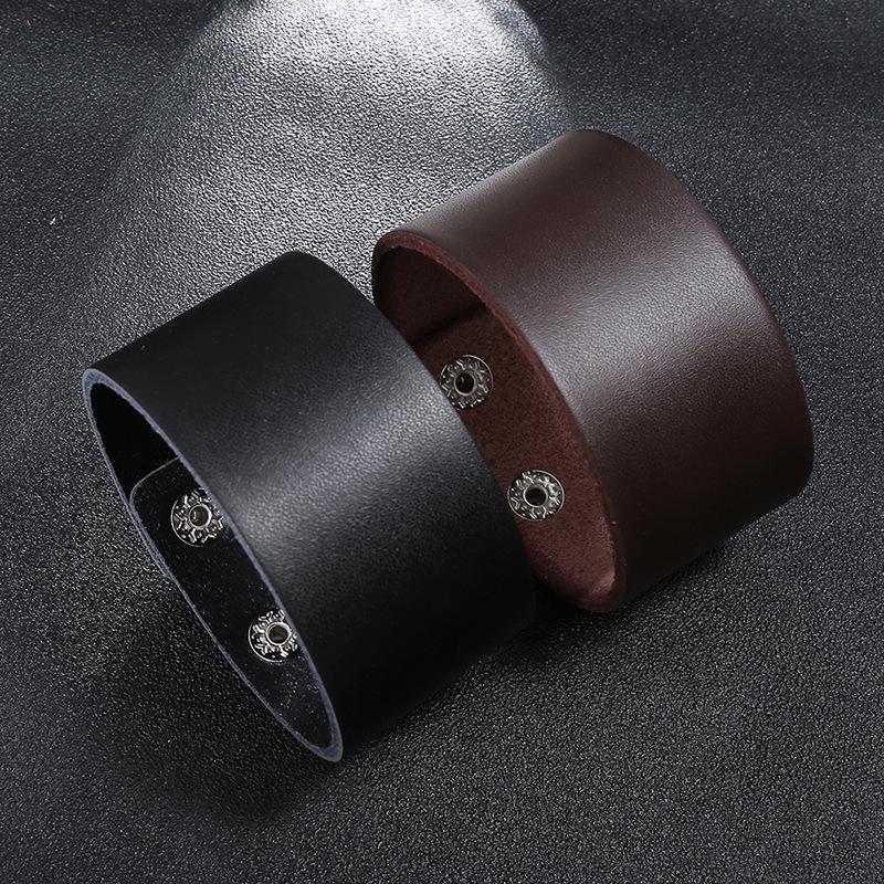 Punk Leather Bracelet: Men's Simple Personality Wristband