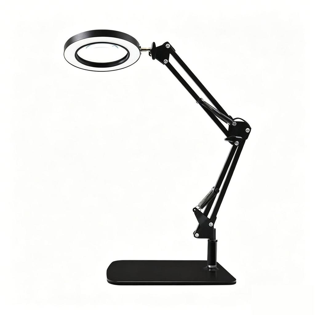 Portable Foldable Magnifying Desk Lamp for Beauty, Tattoo, Manicure, and Maintenance Tasks