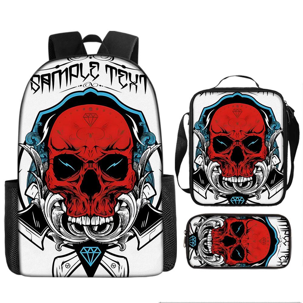 Skull Schoolbag for Primary School Students, Kindergarten New Schoolbag for Boys and Girls, Grades 2345 and 6