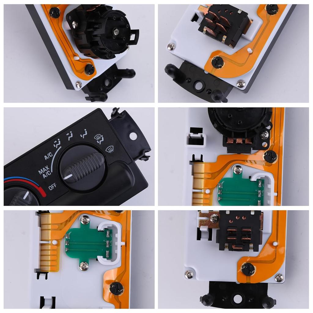 16250545 Heater A/C Control Switch Fit for 1999-2004 S10 & 1999-2002 Sonoma, 2.2L 4.3L Heat A/C Temperature Climate Control Panel Replace OE 09351325