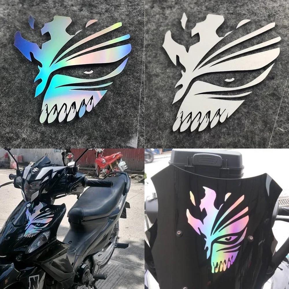 JDM Death Mask Anime Cartoon Reflective Motorcycle Stickers Scooter Front Windshield Decorative Accessories for KTM Honda YAMAHA