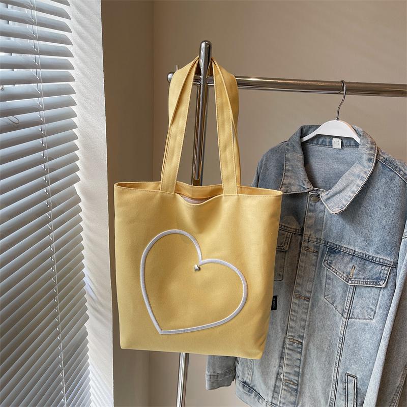 Love Canvas Bag Women's Large Capacity Tote Bag Commuter Underarm Bag