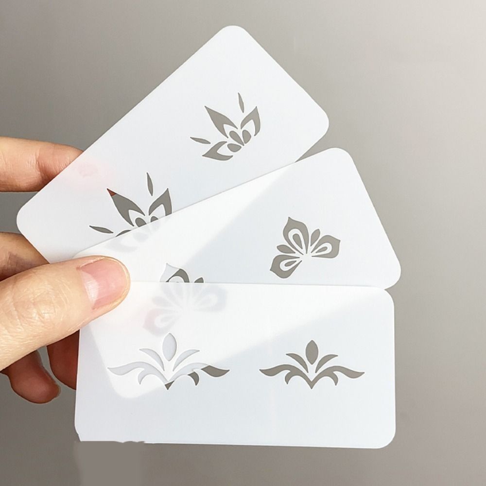 DIY Face Makeup Template No Repeat Hollowed Flowers Temporary Tattoo Stencil Tatouage Temporaire Waterproof