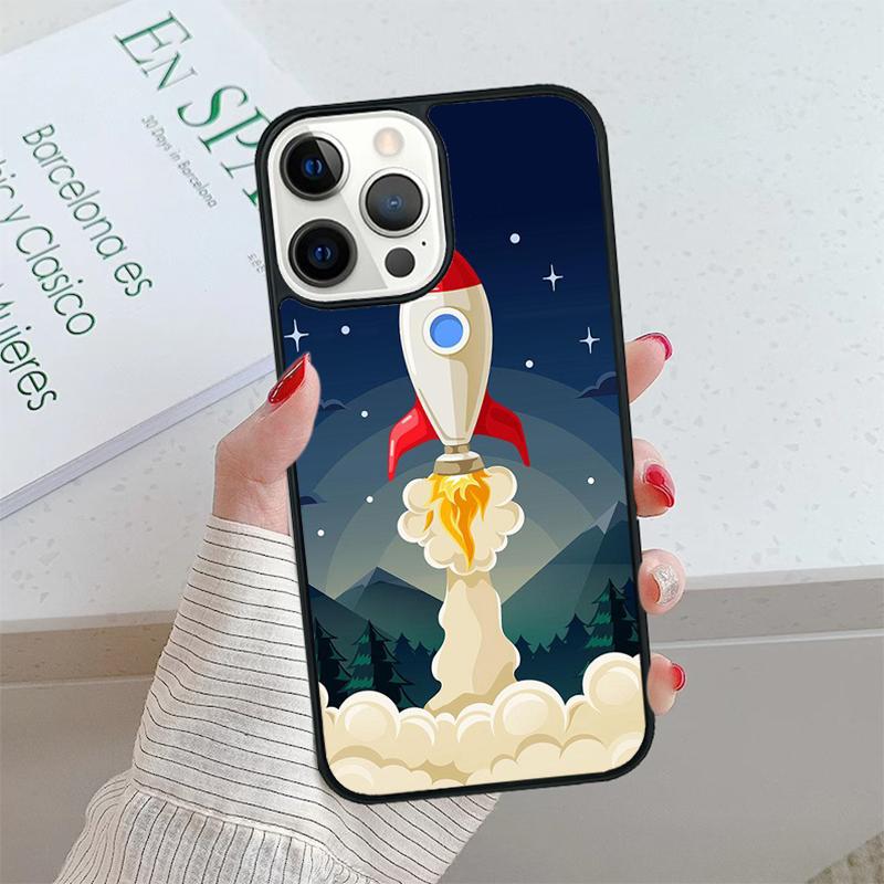 Cartoon Rocket Phone Case cover For iPhone 17 Air 15 16 16e 14 13 Pro Max Coque 12 11 Pro Max For Apple PLUS fundas