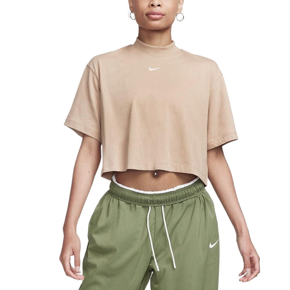 Nike T Shirts Women's Brown Half Turtleneck DQ6197-200