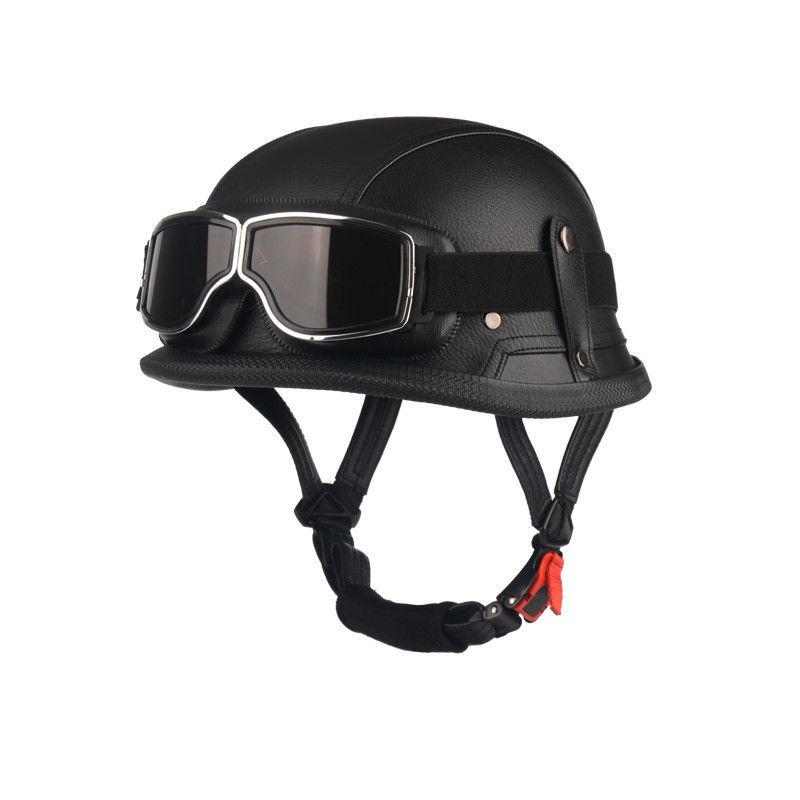Pedal German Steel Helmet Cruise Retro Half Helmet Harley Men Motorcycle Helmet Motorcycle Floating Helmet Soldier Steel Helmet Leather Helmet