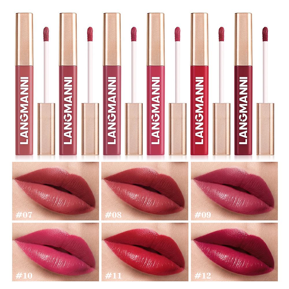 Twelve-color Matte Liquid Lipstick Velvet Waterproof 6-pack Lipstick Set Suitable for Gift Gifts