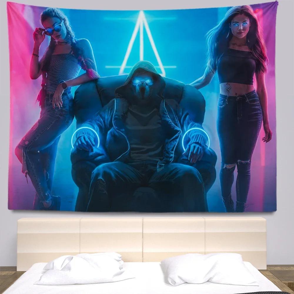 Киберпанк аниме декоративный гобелен домашний декор стены офис гостиная гобелен 100x75cm — фото 6