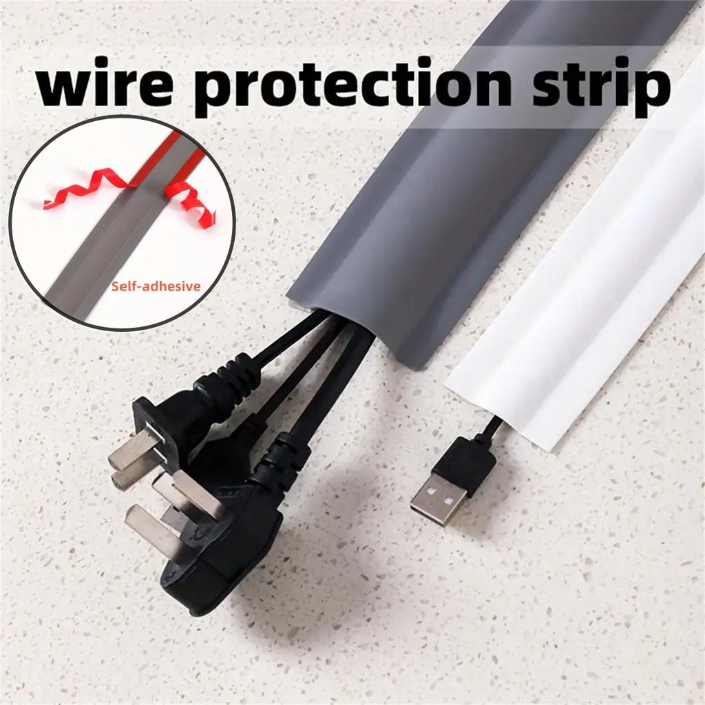 1PC 3M Self-adhesive Wire Protection Tape Mesh Cable Protector, Wire Crimp Groove Wiring Duct, Floor Wire Cover, Wire Mesh Cable