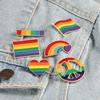 Creative Six-Color Rainbow Bridge Brooch & Enamel Pin Badge for Denim Bags