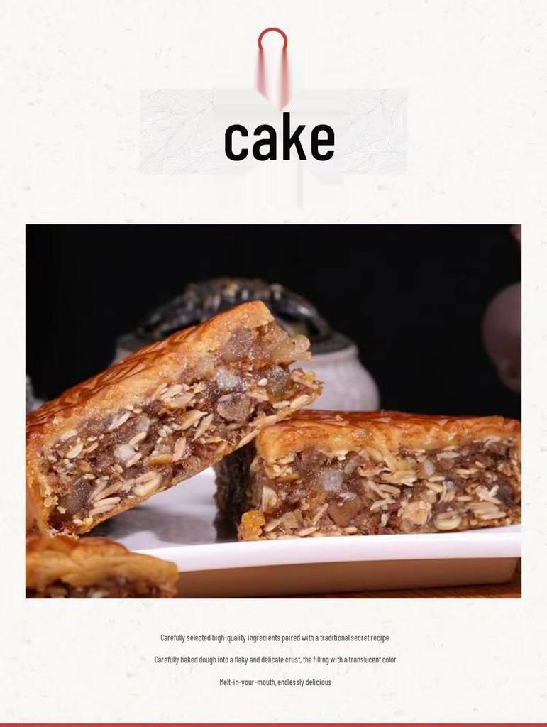 Snowy Yolk Lotus Seed Paste & Five Nuts BBQ Pork Mooncake - Extra Large, Egg Yolk, Old-Fashioned Style