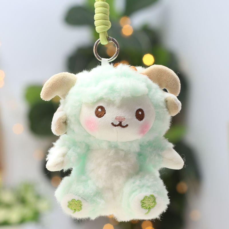 Soft Fluffy Lamb Plush Keychain With Necklace Multi Color Options Perfect For Backpack Decoration Birthday Gifts For Kids Girls
