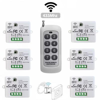 Mini Wireless Smart Light Switch with Remote Control 1000M Distance 433 Mhz RF Relay Receiver 220V Switch for Home Led Lamp Fan