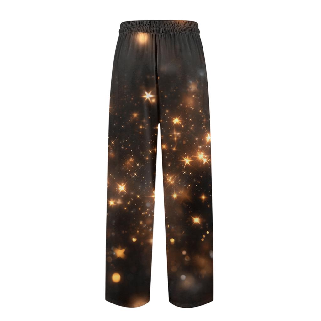 Men's Knitted Fashion Print Pocket Casual Pants Pajama Pants