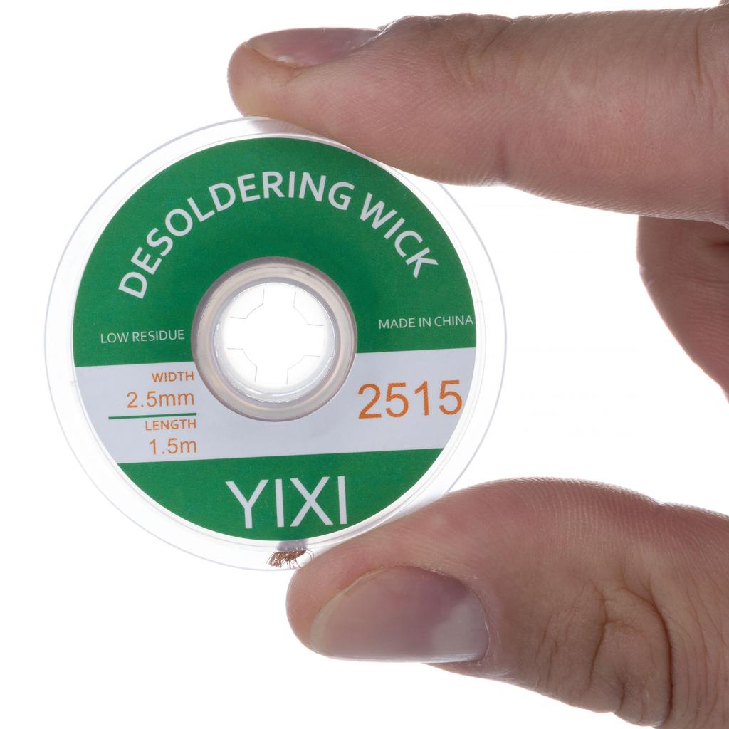 Rosfix Taśma Rozlutownicza 2,5mm X 1,5m – Skuteczne Usuwanie Cyny | Miedź | Pokryta Kalafonią Dla Ochrony Elementów