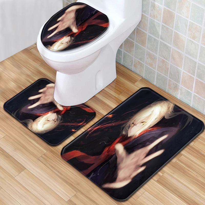 Animation Bathroom Floor Mat Three-Piece Bathroom Carpet Toilet Mat Set Door Mat Bathroom Non-Slip Mat