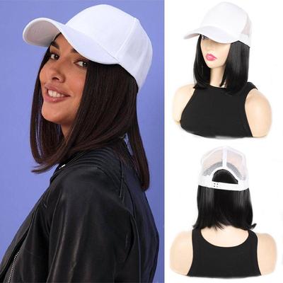 Fashionable Women's White Short Sponge Duckbill Cap BOBO Head Wig Synthetic Wig Easy To Wear To Create a Relaxed Style