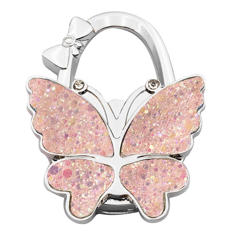 

Portable Butterfly- Bowknot Table Bag Hook Multifunction Folding Ladies Bag Buckle Handbag Hook For Bag Hanging as the picture